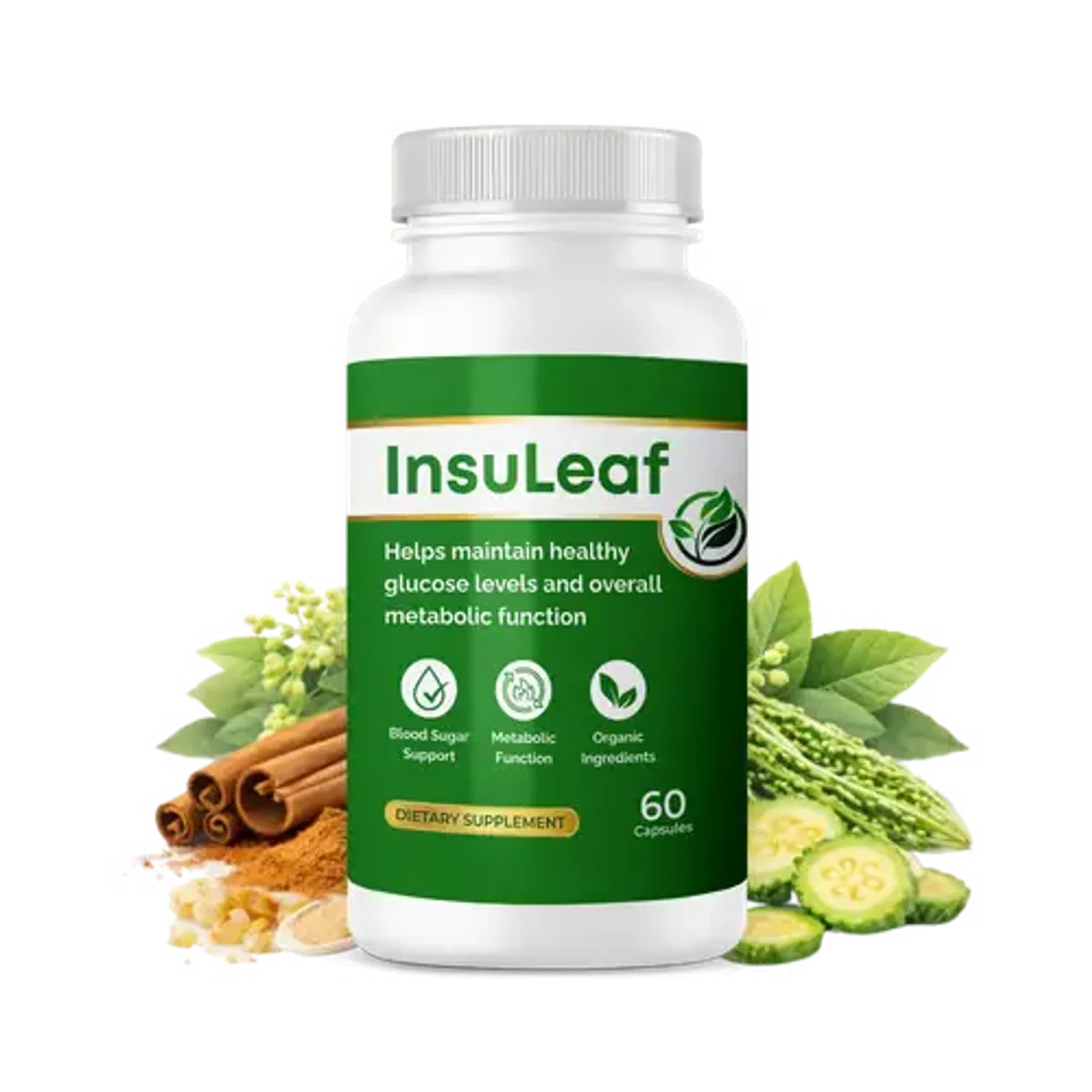 InsuLeaf Natural Blood Sugar Formula — Front Label